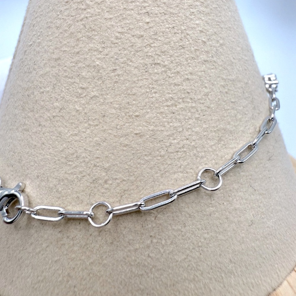 .925 Sterling Silver Cz Flower Bracelet - Picture 11 of 16